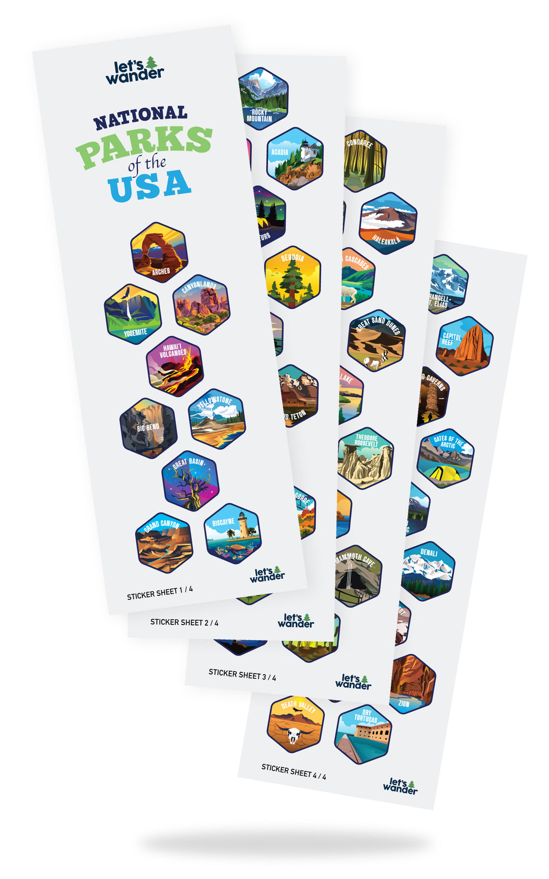 Lets Wander™ Extra National Parks Sticker Sheets