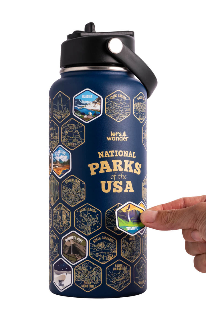 Lets Wander™ National Parks Water Bottle + Stickers