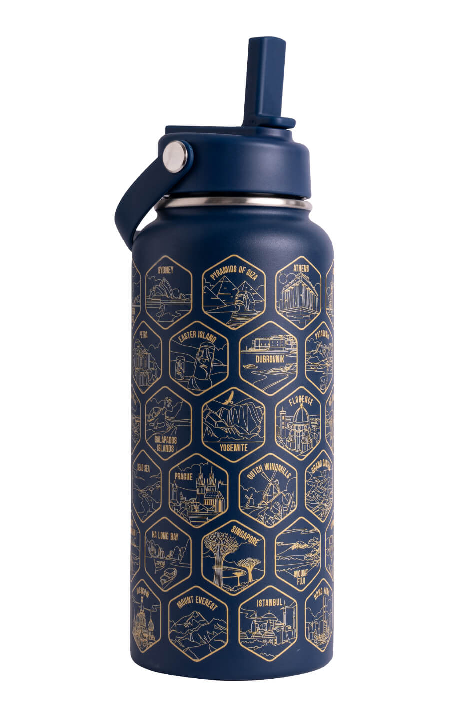 Let's Wander™ World Explorer Wasserflasche + Aufkleber
