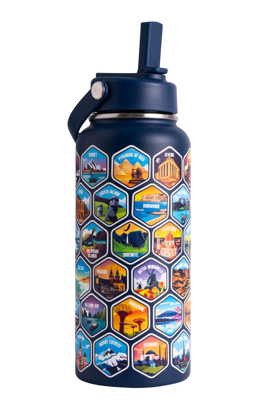 Let's Wander™ World Explorer Wasserflasche + Aufkleber