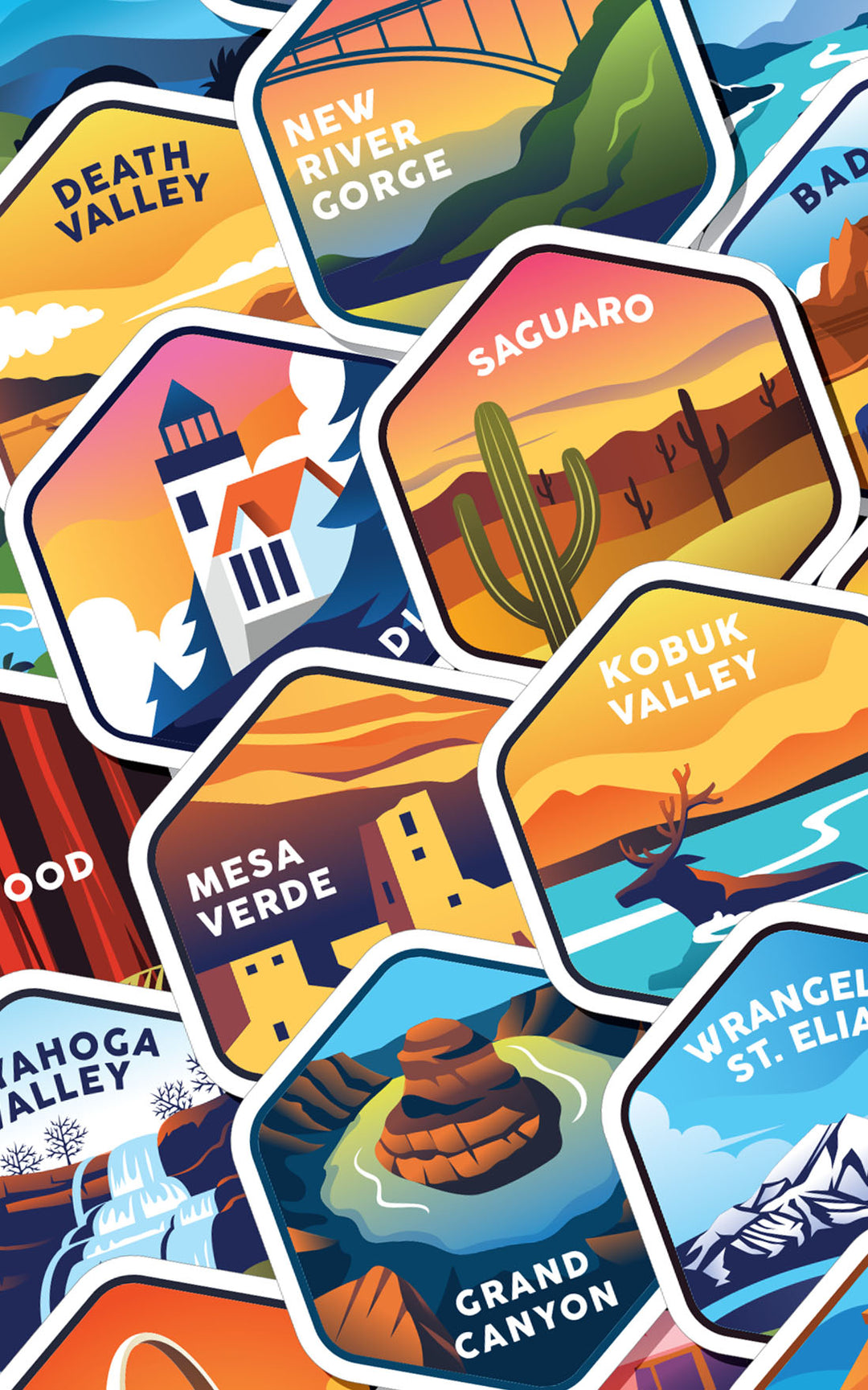 Land Sticker Extra National Parks Sticker Sheets – Let's Wander