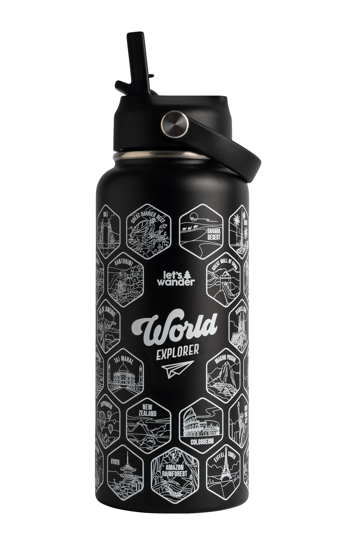 World Explorer Sticker Bottle | Lets Wander – Let's Wander