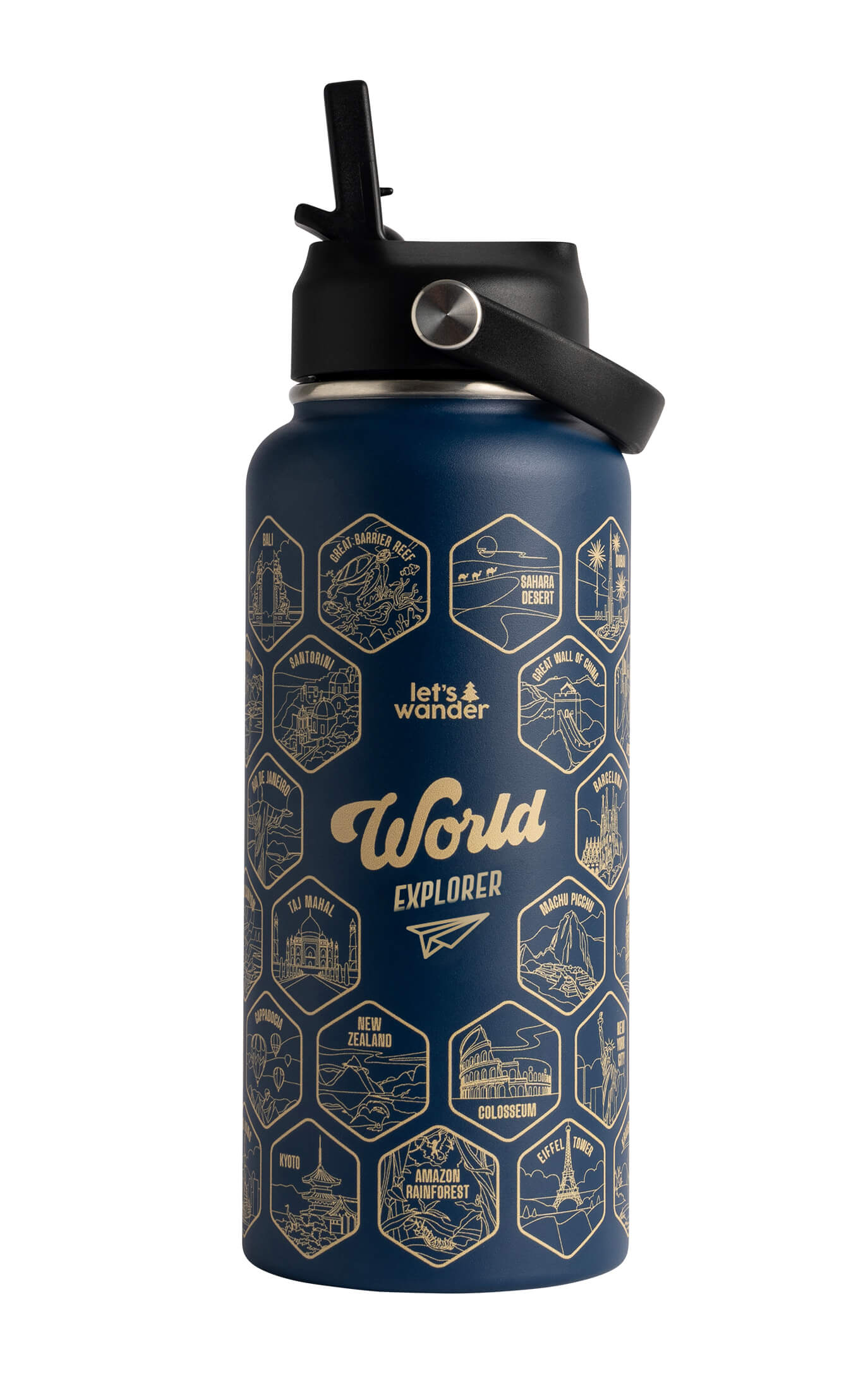 World Explorer Sticker Bottle | Lets Wander – Let's Wander